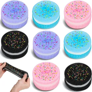 Squeeze Toys Perfect for Relieving Anxiety and Relaxation (with Dessert) 8Pack Cookie Squishy Fidget Toys - Handmade Silicone Stress Relief Squishy merit rejuvenate latent Toy, Super Soft Stress Relief Toy, Kids 