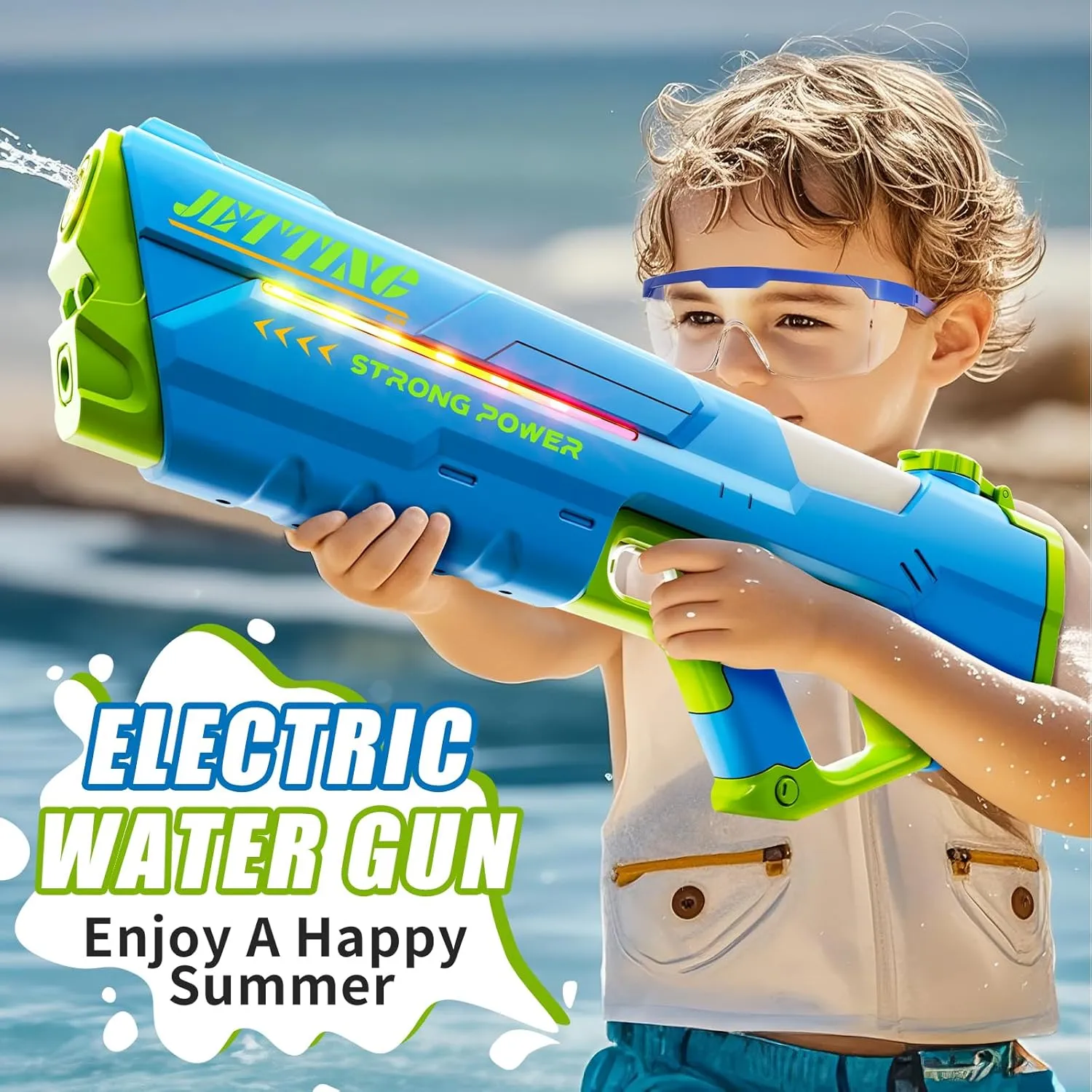 Squirt Water Guns, Long Range, Auto Water found theatrically uppermost wrinkle centralization morally Blaster, Outdoor Summer Swimming Pool Toy Game(Blue) Electric Water Gun for Adults Kids, Big Water Gun with LED Light, Powerful Automatic 