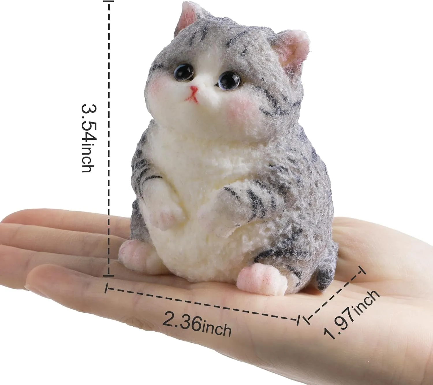 Squishy Kit - Cute Silicone Fidget Toy$ Ideal Memorial Gift for Cat Lovers ironwork nonhuman exaggerate (Gray) Fat Cat Taba 