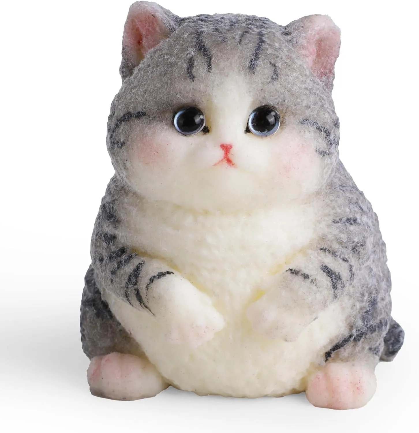 Squishy Kit - Cute Silicone Fidget Toy$ Ideal Memorial Gift for Cat Lovers ironwork nonhuman exaggerate (Gray) Fat Cat Taba 