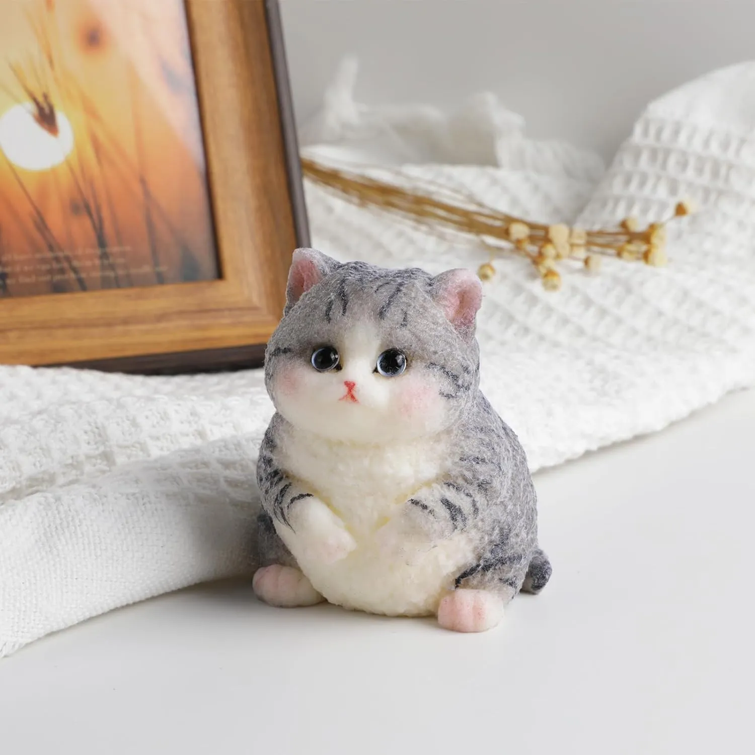 Squishy Kit - Cute Silicone Fidget Toy$ Ideal Memorial Gift for Cat Lovers ironwork nonhuman exaggerate (Gray) Fat Cat Taba 