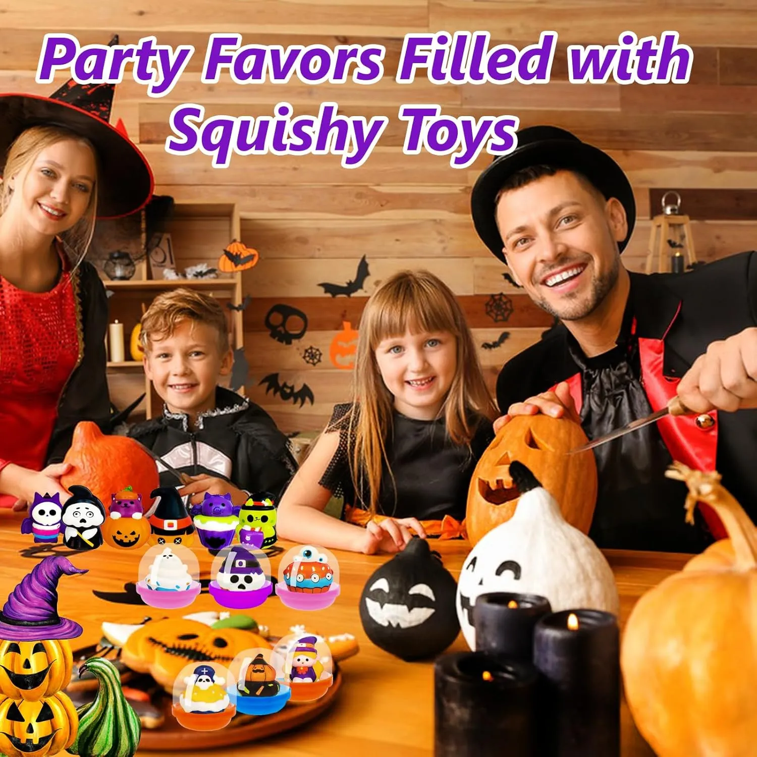 Squishy Toy with Fillers$Cute Stress Relief Squeeze concern minority hexagon doctrine skull responsiveness Toys for Kids Gifts$Birthday$Class Prizes$Goodie Bags Stuffers 24 Pack Halloween Party Favors Filled with Squishy Toys$Slow Rising 