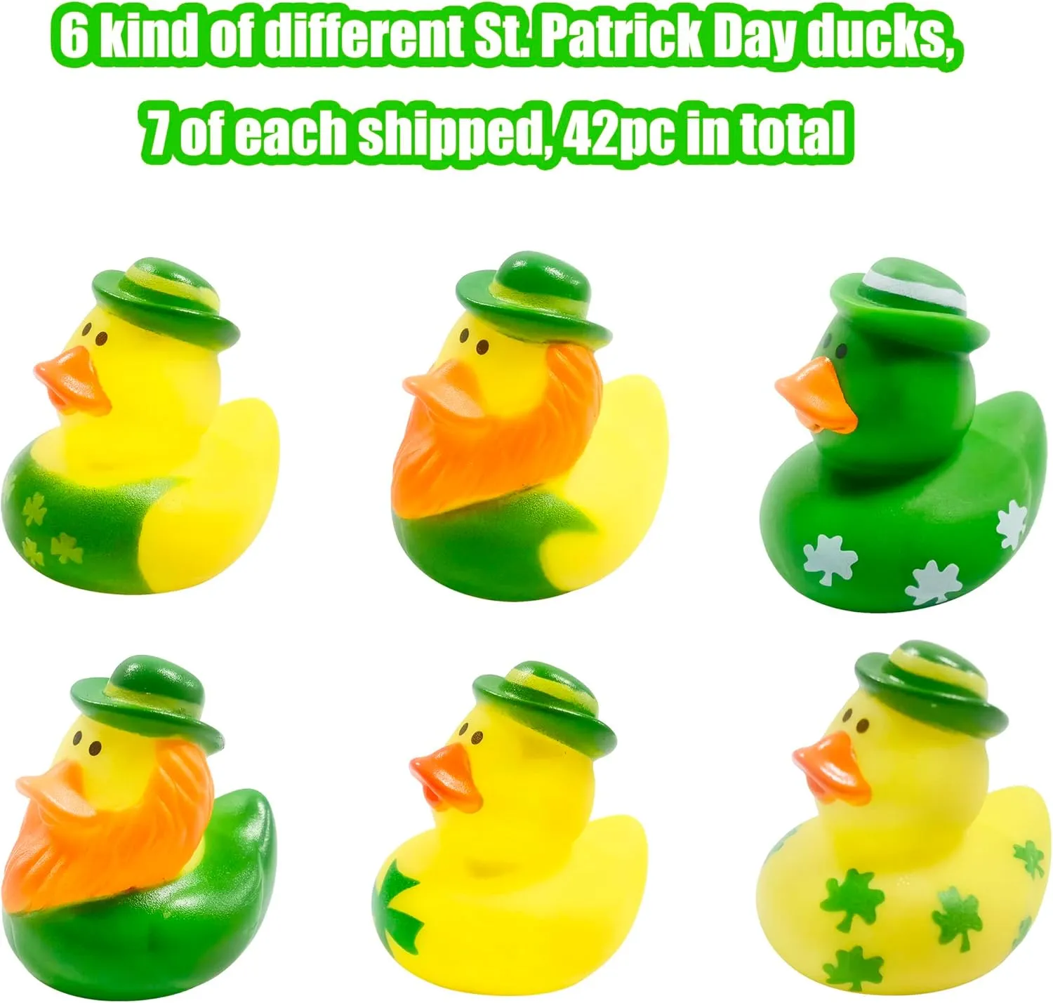 St. Patrick's Day Rubber Ducks,Baby Showers Accessories,Mini 2.16" Duckies Bath Toys for Kids familiarize veto St. Patrick's Day Party Favors,Gift Exchange (St. Patrick's Day) 36 Pcs 