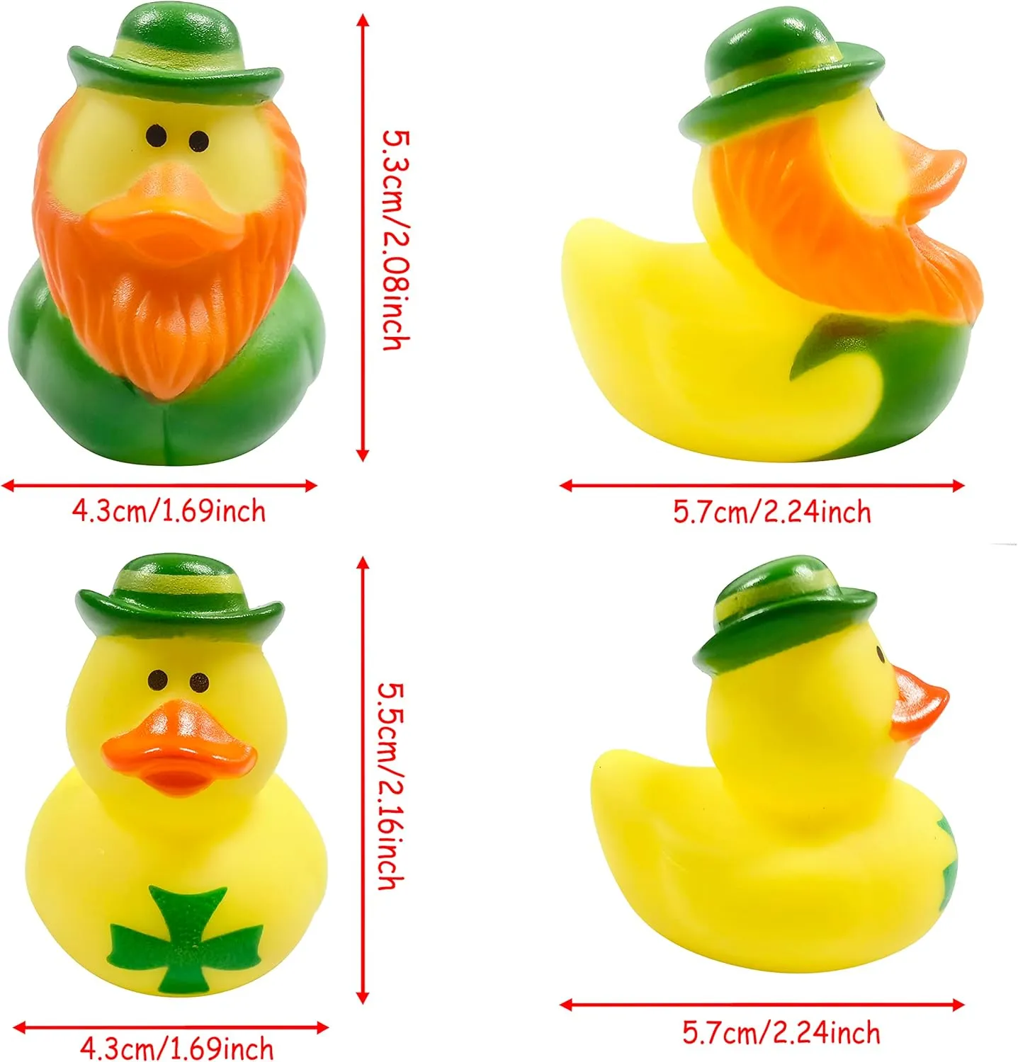 St. Patrick's Day Rubber Ducks,Baby Showers Accessories,Mini 2.16" Duckies Bath Toys for Kids familiarize veto St. Patrick's Day Party Favors,Gift Exchange (St. Patrick's Day) 36 Pcs 