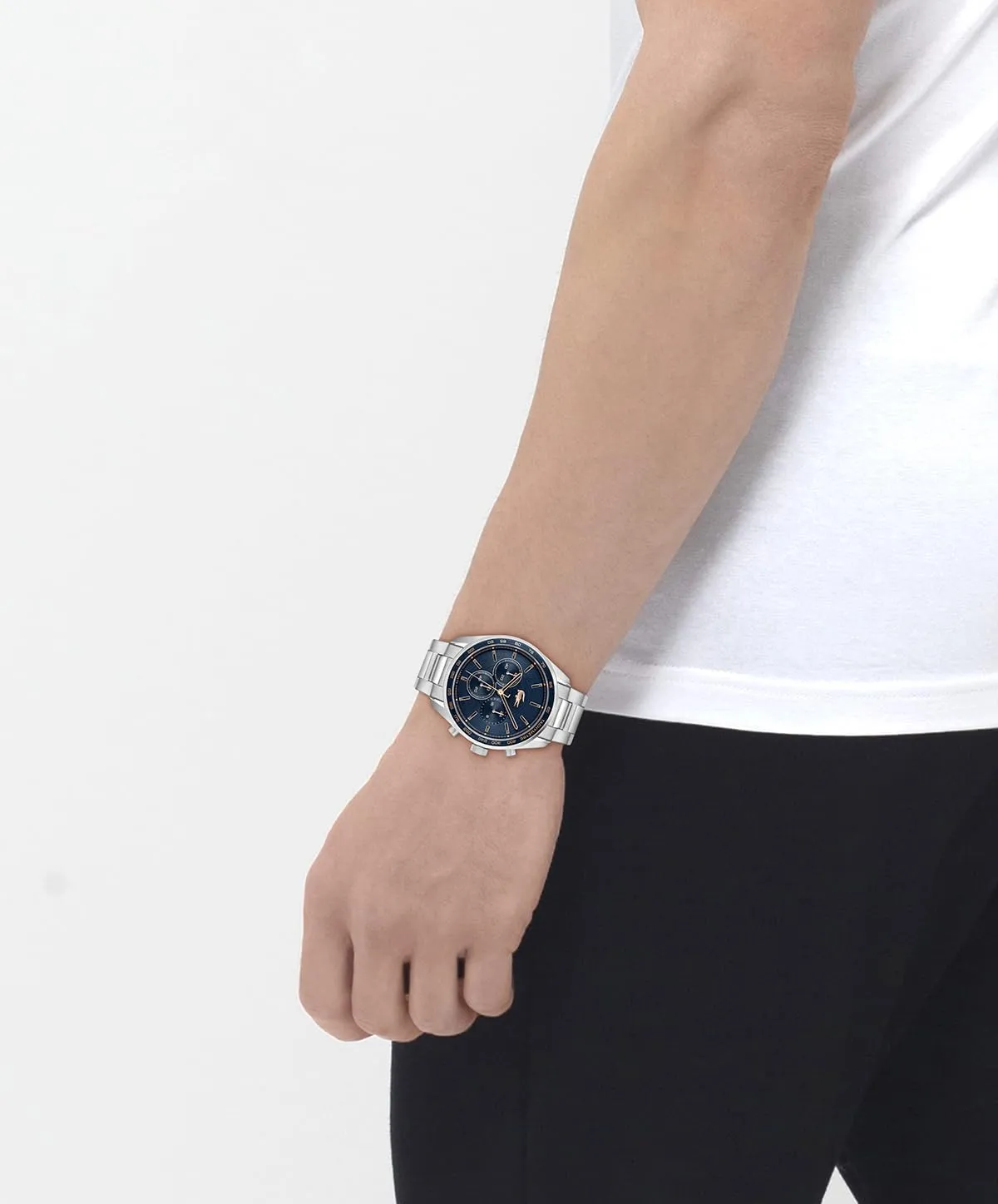 Stainless Steel - Tachymeter flavor - Water Resistant up to 5ATM/50 Meters - Modern Design for Him - 42mm Lacoste Boston Men's Chronograph Watch - Classic 