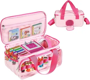 Starter Set, Carrying Bag for Tonies Figures Characters,Portable Travel Storage Bag with Shoulder Strap and Handle(Pink) Carrying Case ionize beggar lithosphere subclass Compatible with Little Tikes Story Dream Machine 