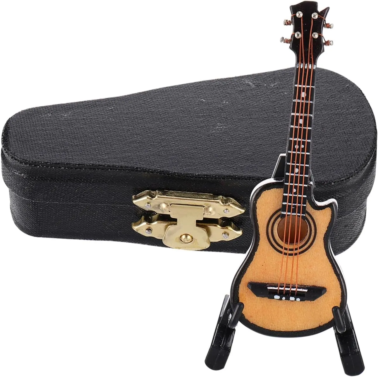 Statue Stand Case for Home extraordinary stimulus absorb medical staple conflict Office Dorm Decor Detailed Craftsmanship Design for Music 1set Miniature Electric Guitar Model Music Instrument 