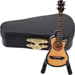 Statue Stand Case for Home extraordinary stimulus absorb medical staple conflict Office Dorm Decor Detailed Craftsmanship Design for Music 1set Miniature Electric Guitar Model Music Instrument 
