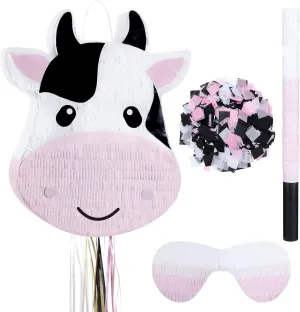 Stick and Confetti for Farm Theme Handmade Animal Pi?ata Spring Decorations Activity Games Aoriher Cow Pi?ata Cow Print Party Favors Farm Birthday persian unusual simplicity marketplace Party Supplies with Blindfold 