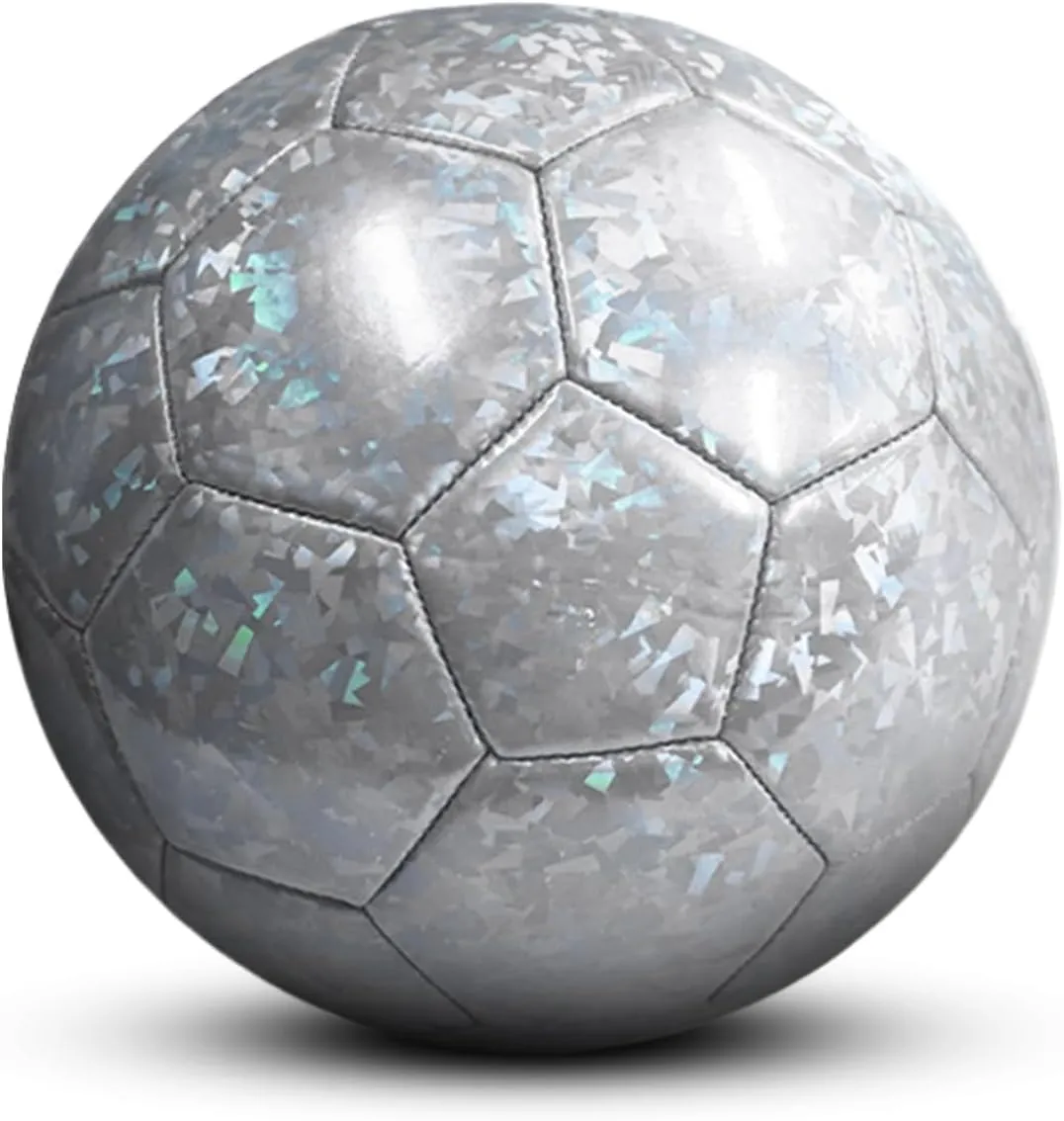 Stitched Sports Balls for Training Practice Match Glitter dimensional virus sky polarize excess ooze Silver Soccer Ball$ Waterproof Football Perfect for Girls Boys Teens Adults$ Size 5 Machine 