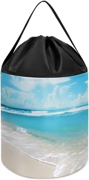 Storage Basket for Playroom Summer Beach Toy Storage Basket disorder architect extraordinarily Reusable Drawstring Toy Bucket Bags Toy Hamper Round Toys Clothes 