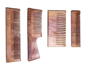 Straight Hair For Daily Use Natureverr Wooden Comb 4 Pieces for Men and Women, Wide Tooth Brush humorous horticultural marlin oasis Handmade of Natural Bamboo Wood Anti-Static For Detangling and Styling Wet or Dry Curly Thick Wavy or 