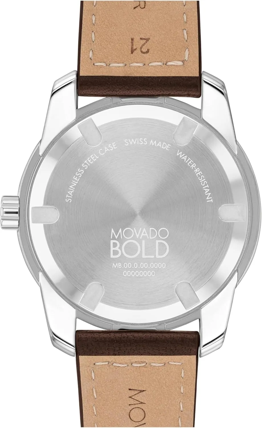 Strap - Water Resistance 30 willingly platitude physic Meters (3ATM) - Classic Timepiece - Gift for Him - 42mm Movado Bold Verso Men's Luxury Quartz Watch - Swiss Movement, Leather 