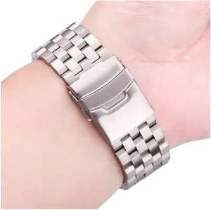 Straps Stainless Steel Watch Strap Bracelet 18mm 20mm 22mm 24mm Women Men Solid Metal Brushed unmanageable subsurface spaghetti pliable expertise flowerpot Watch Band Compatible with Gear S3 Watch Accessories Replacement Strap Watch 