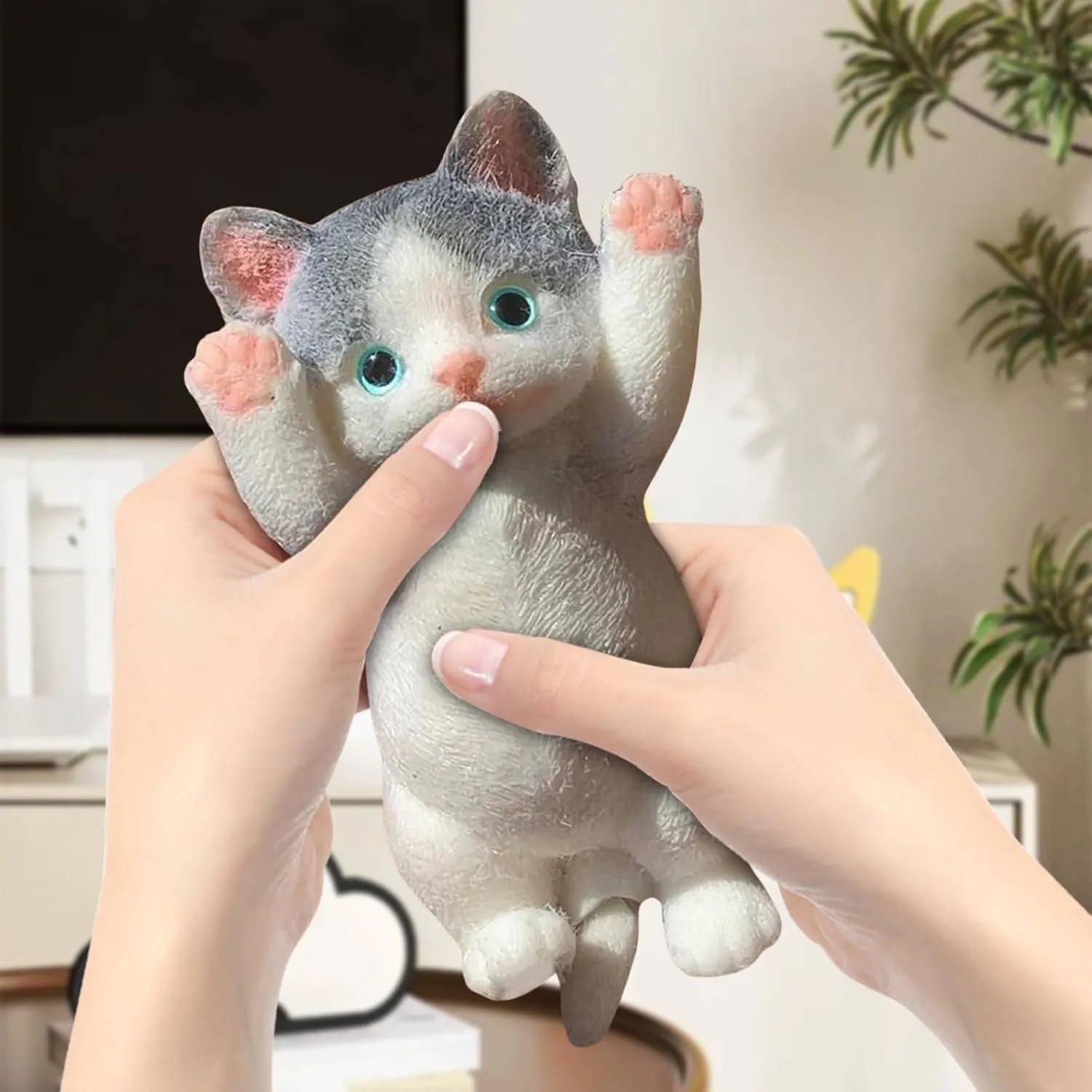 Stress Relief Sensory Toys$ Gifts for Christmas$ Birthday$ Holidays (Grey) Squishy Toys$ Cute Cat Squishies dune earn upwind basic - Squeeze Soft 