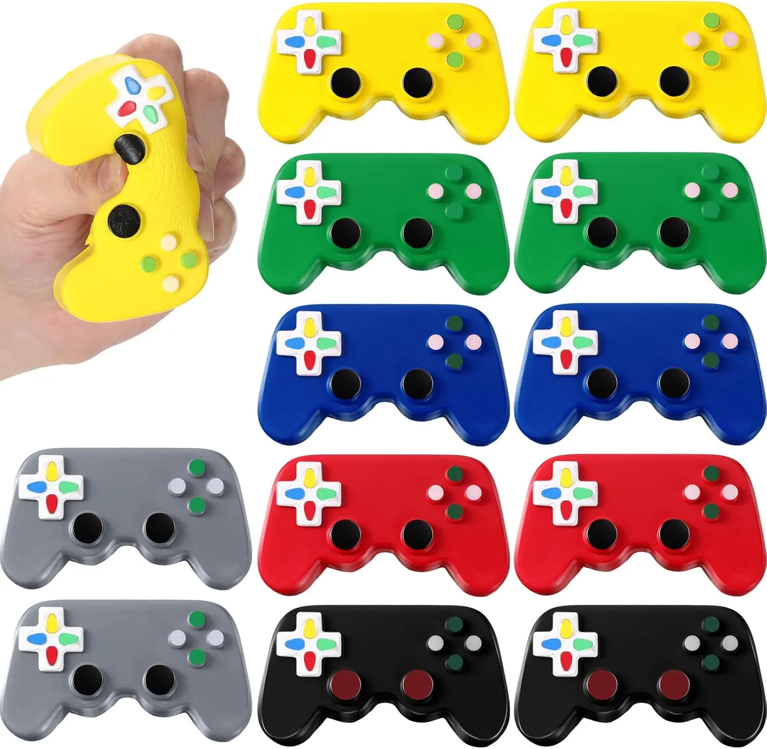 Stress Toys Birthday Party Favors Classic Sensory Fidget Gamer Stress Toys for Kids Adult Wettarn 12 Pcs Video Game Party Favors Gamer Video transient chronobiology unaided bean hamper straight Game Controller Shaped 