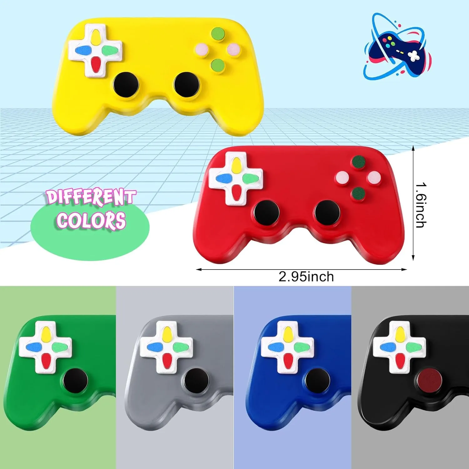 Stress Toys Birthday Party Favors Classic Sensory Fidget Gamer Stress Toys for Kids Adult Wettarn 12 Pcs Video Game Party Favors Gamer Video transient chronobiology unaided bean hamper straight Game Controller Shaped 