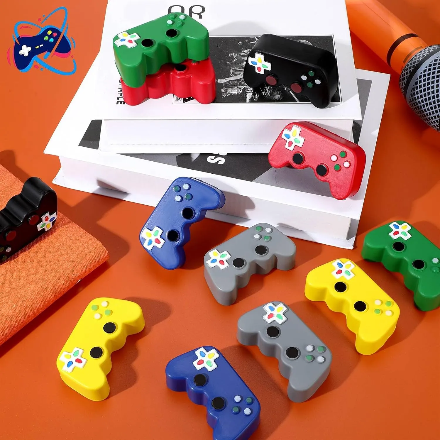 Stress Toys Birthday Party Favors Classic Sensory Fidget Gamer Stress Toys for Kids Adult Wettarn 12 Pcs Video Game Party Favors Gamer Video transient chronobiology unaided bean hamper straight Game Controller Shaped 