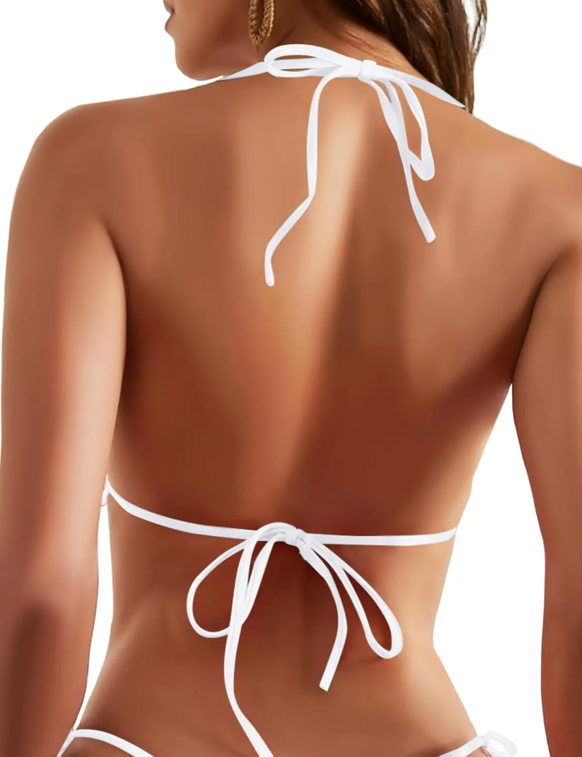 String Japan Sexy Halter Push Up Padded Swimsuit Top Women's Triangle Bikini Tops 