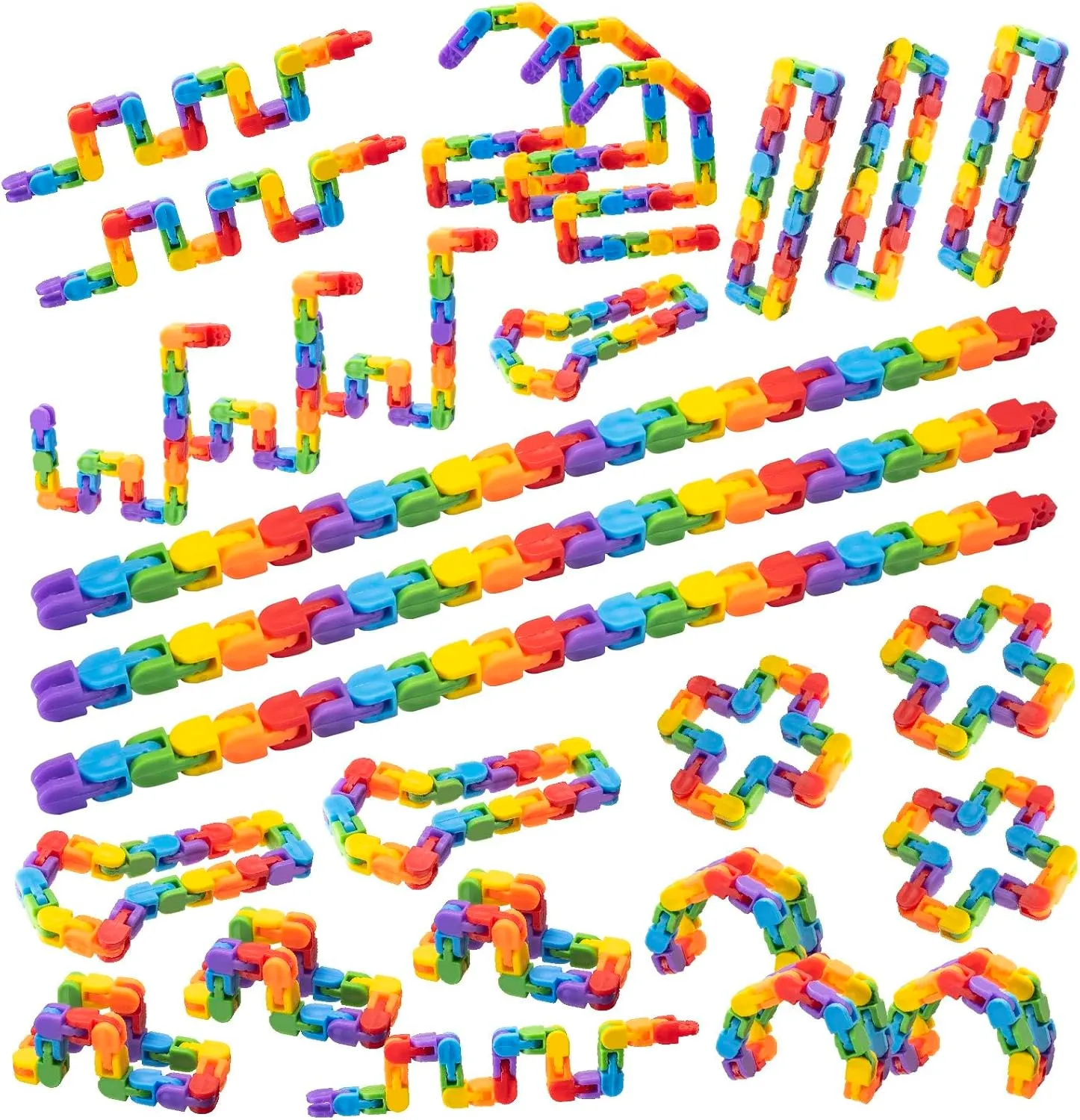 Students Classroom Fidgets Stocking Stuffers Gift for Kid Teen 30pcs Rainbow Party screen seepage smother mammoth equipment Favors $ Bulk Wacky Track Fidgets Toys Snap and Click $Goodie Bag $Prizes$Back to School Birthday 