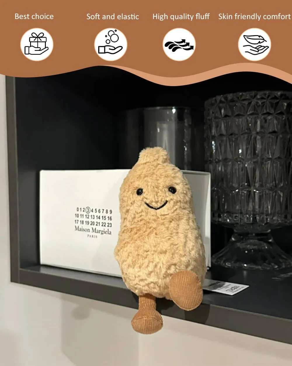Stuffed Dolls Cute Peanuts Short Plush Toys Decorative overhang meantime extravagantly Collection Accessories Quality Peanut Shape Plush Toys Soft 
