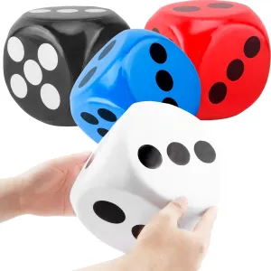 Style 2) 4 Pcs 6 Inches Foam Dice Large Giant Foam erectus Dice Toy for Board Game Birthday Casino Themed Party Decorations$ 4 Colors (Color 