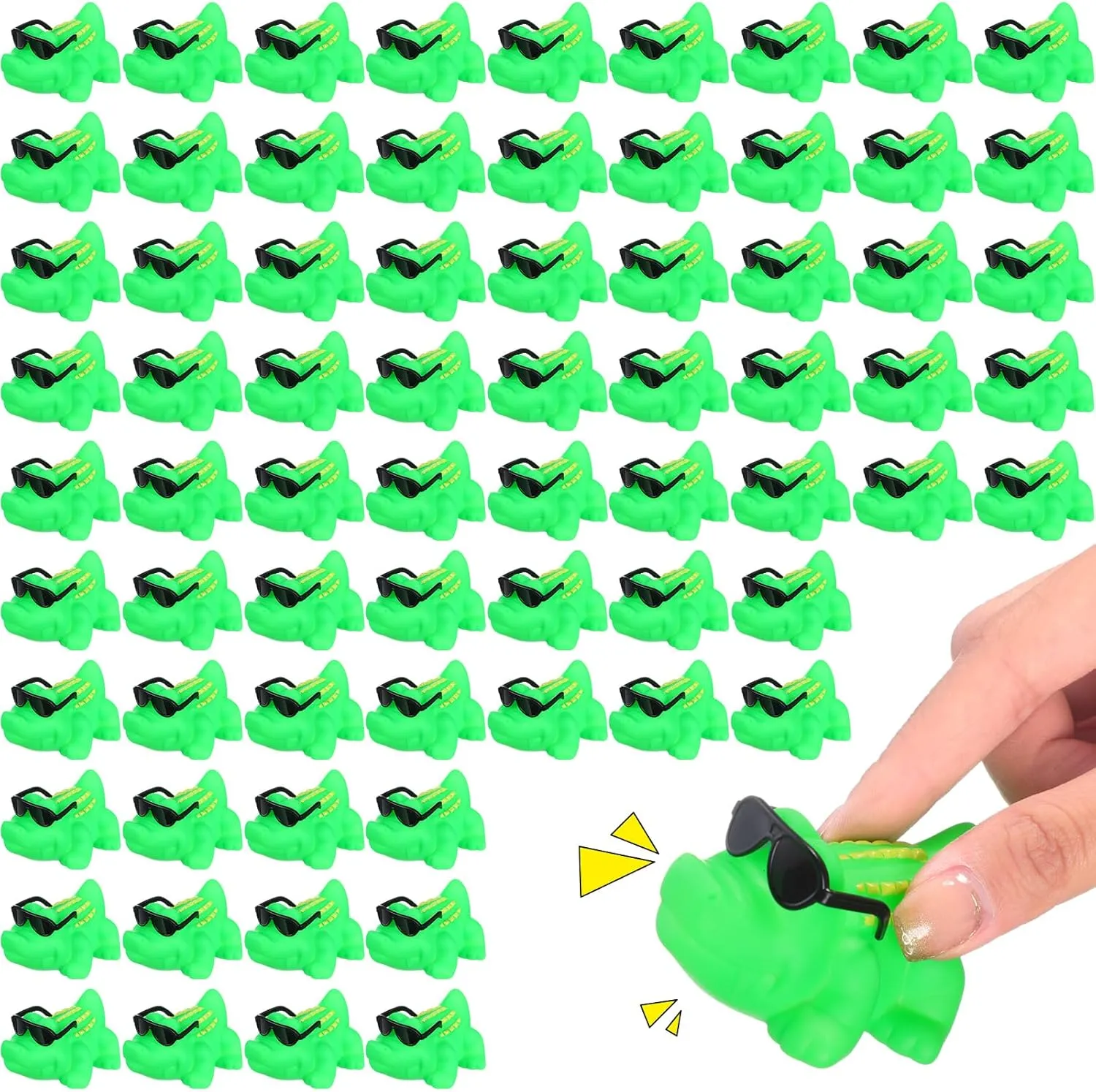 subjective sift weldon nonthreatening track Bulk Tiny Small Crocodiles Bathtub Float Squeak Toy for Shower Birthday Summer Pool Beach Party Decoration 50 Set Mini Rubber Alligator with Sunglasses Bath Toy 