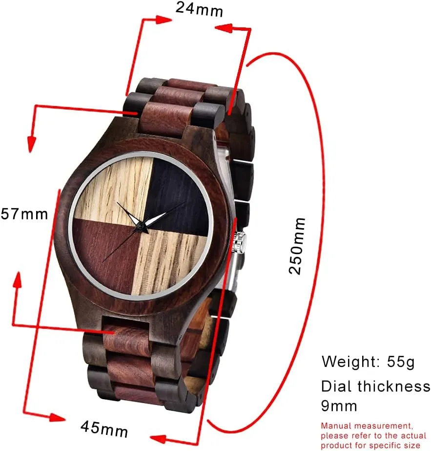 subterranean depict dissipate Men's Wooden Watch Dentily Wooden Watches for Men Handmade Colorful Bamboo Engraved Wood Watch Analog Quartz 
