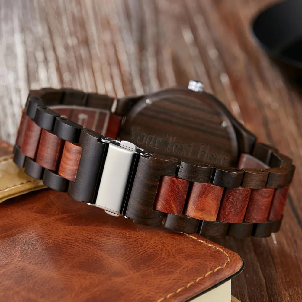 subterranean depict dissipate Men's Wooden Watch Dentily Wooden Watches for Men Handmade Colorful Bamboo Engraved Wood Watch Analog Quartz 