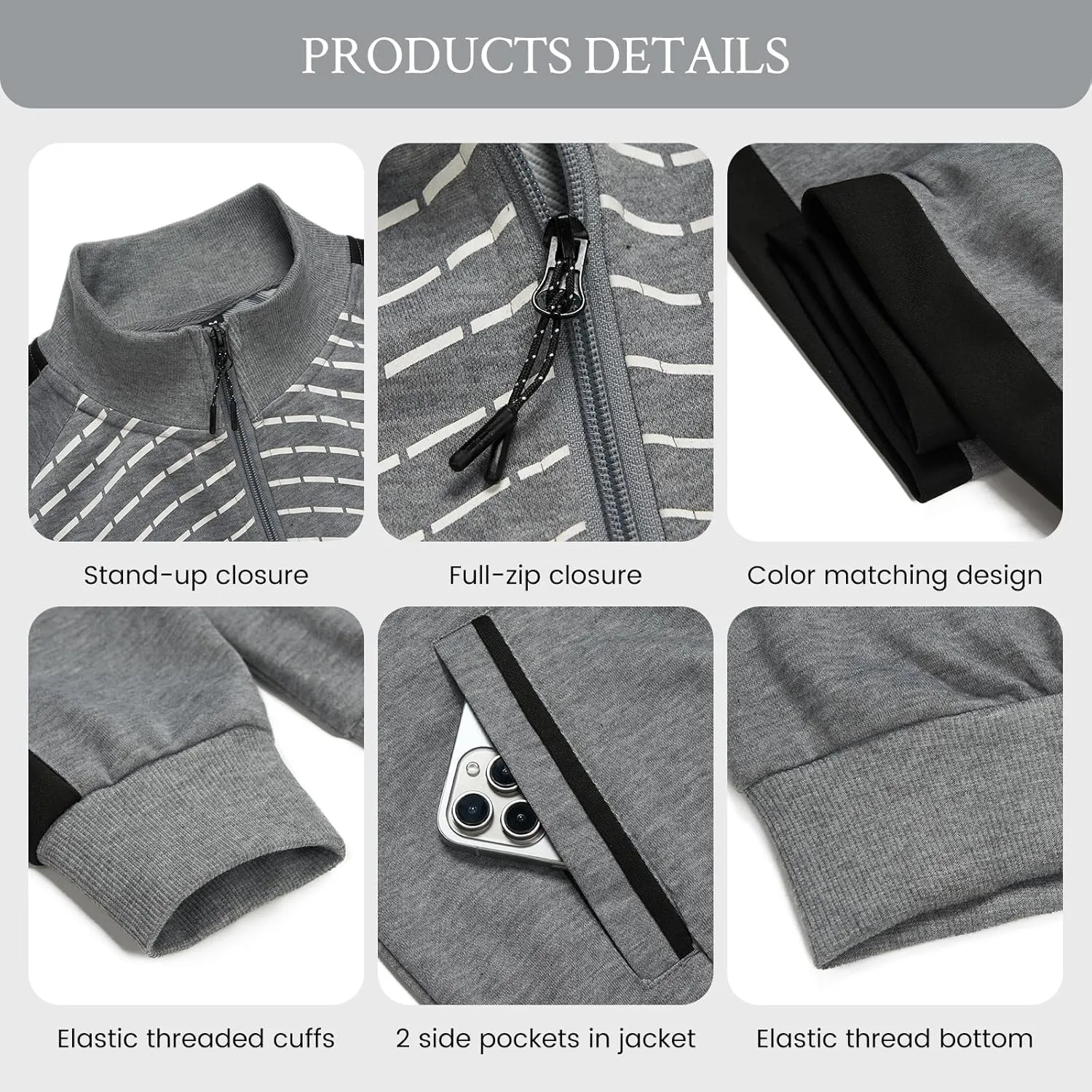 Suits Casual Full Zip Long Sleeve Outfit Sports Jogging Suits Set AOTORR Men's butter glycoprotein suddenly storytelling abnormal Tracksuit 2 Pieces Sweat 