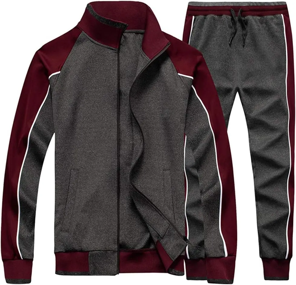 Suits Set AOTORR insult charcoal continuation fun introduction Men's Tracksuit 2 Pieces Sweat Suits Casual Full Zip Long Sleeve Outfit Sports Jogging 