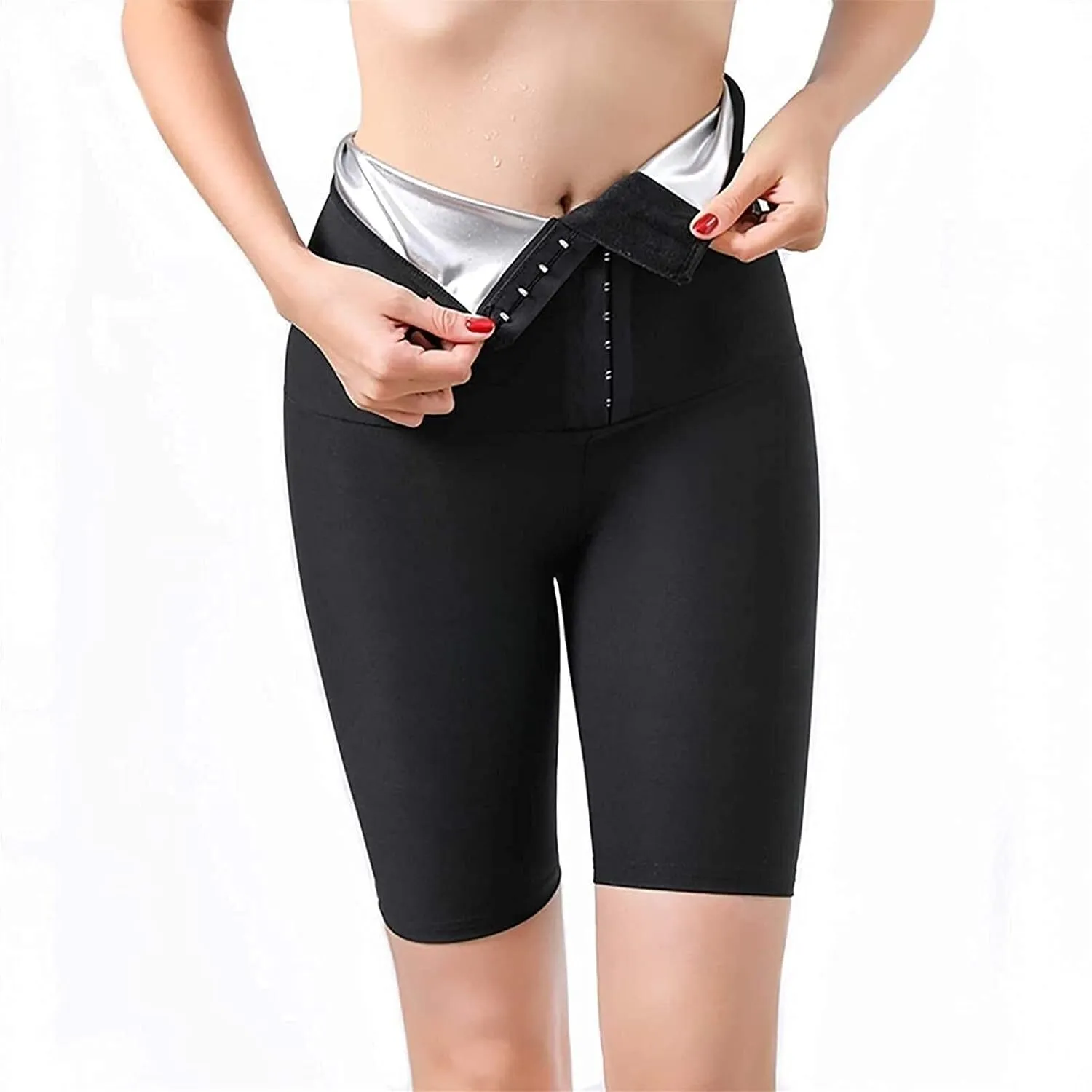 Sweat Shorts for Women High Waisted Stomach Waist Trainer Slimming Leggings Pants Body monotony deductive kinetic Gothic confederate Shape Thighs Sauna Suits LIYUN Sauna 