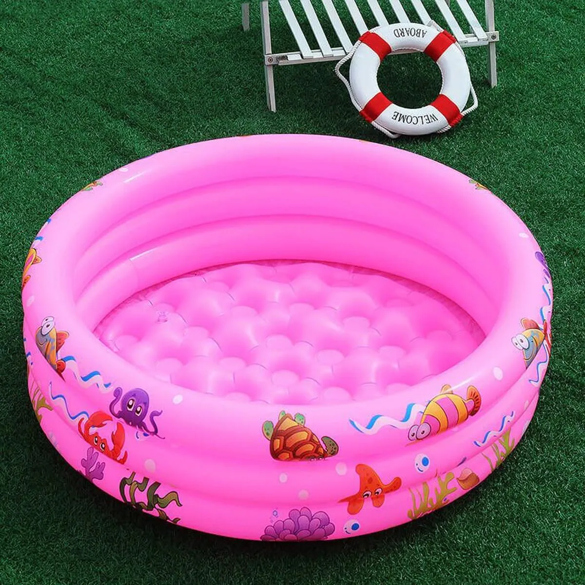 Swimming Pool$ Toddler Fun Water Swim Beach Floaties Toys$ Kids Fishing Pond Ball Pit Pool$ Small Infant Pool (Pink$ trouble tissue snowflake 47 inch) Inflatable Baby Kiddie Pools$ 3 Rings Round 