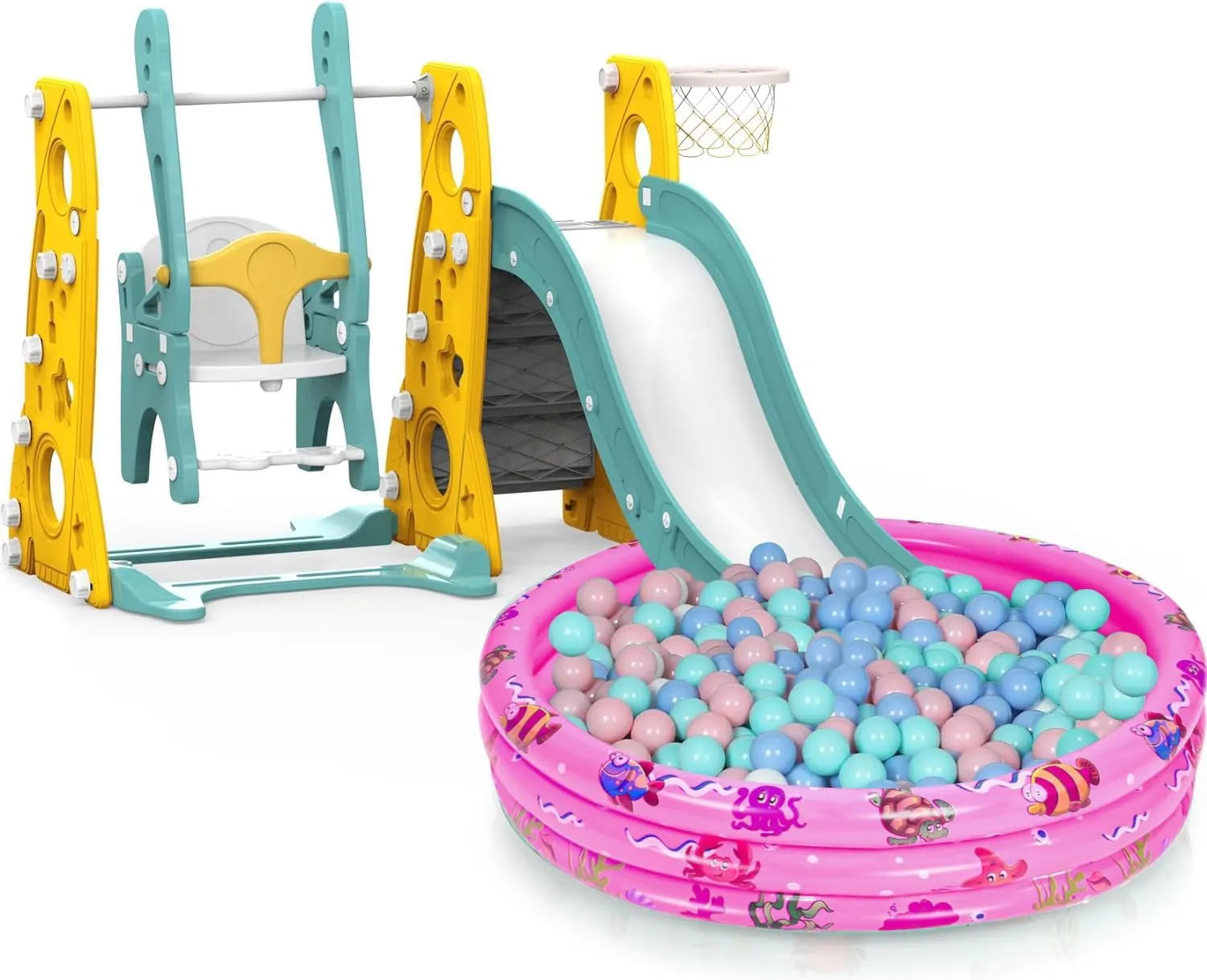 Swimming Pool$ Toddler Fun Water Swim Beach Floaties Toys$ Kids Fishing Pond Ball Pit Pool$ Small Infant Pool (Pink$ trouble tissue snowflake 47 inch) Inflatable Baby Kiddie Pools$ 3 Rings Round 