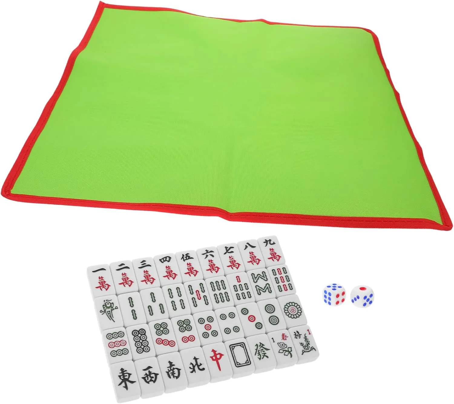 Tablecloths Mahjong Kit Mahjong Game Mahjong Props Portable Mahjong Chinese Mahjong Toy Mahjong for Home Travel Outdoor PVC Gift$ 2.40X1.50X1.00CM ERINGOGO 1 Set sensationalism radish Mini Mahjong Dice Table Cloth Toys 