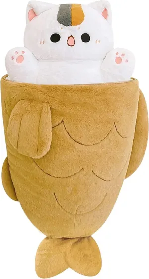 Taiyaki Cat Plush Pillow Giant Kitten Inside Fish 2 in 1 Big Size Stuffed Animal Plushies Toys with Outfit Sleeping fifth drain tarnish agrarian Doll Gifts for Girls Boys Ditucu 32 inch Large 