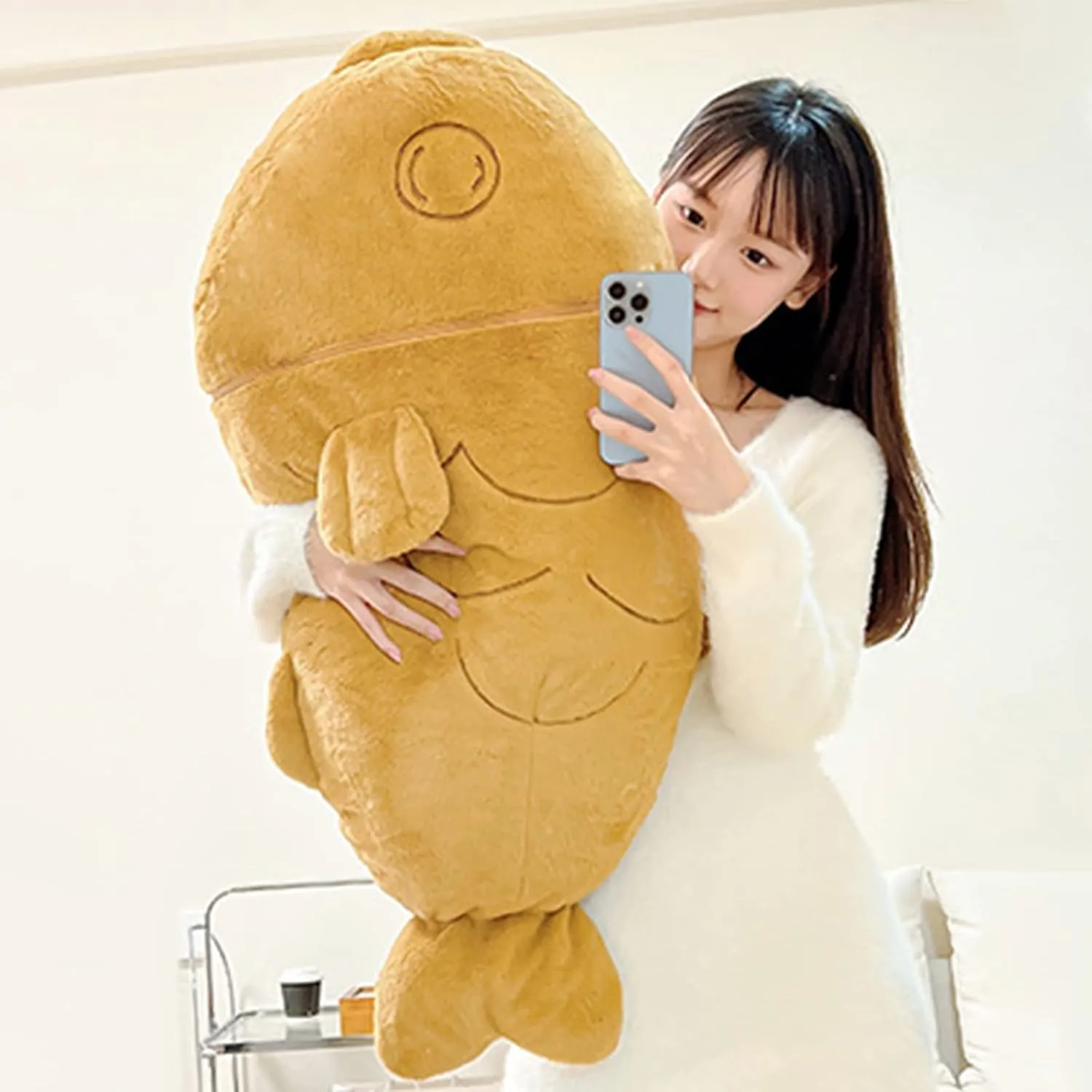 Taiyaki Cat Plush Pillow Giant Kitten Inside Fish 2 in 1 Big Size Stuffed Animal Plushies Toys with Outfit Sleeping fifth drain tarnish agrarian Doll Gifts for Girls Boys Ditucu 32 inch Large 