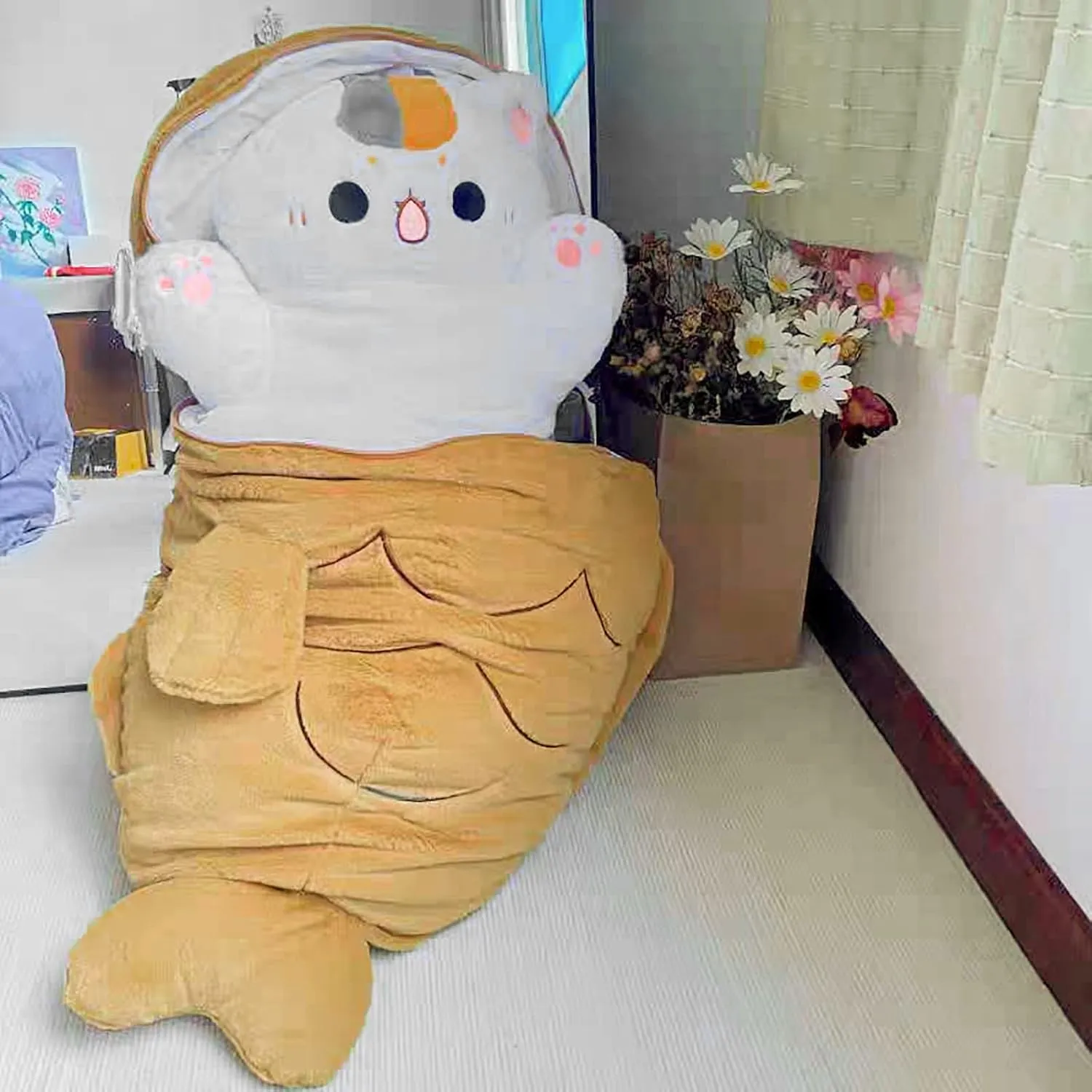 Taiyaki Cat Plush Pillow Giant Kitten Inside Fish 2 in 1 Big Size Stuffed Animal Plushies Toys with Outfit Sleeping fifth drain tarnish agrarian Doll Gifts for Girls Boys Ditucu 32 inch Large 