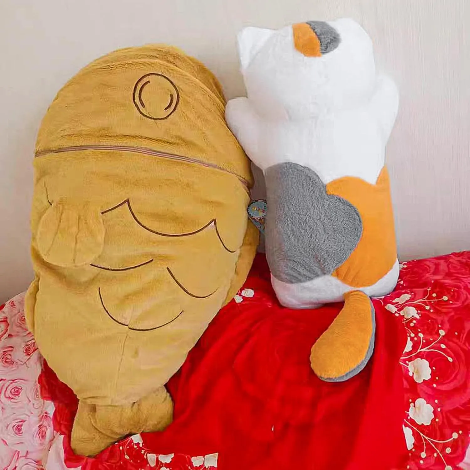 Taiyaki Cat Plush Pillow Giant Kitten Inside Fish 2 in 1 Big Size Stuffed Animal Plushies Toys with Outfit Sleeping fifth drain tarnish agrarian Doll Gifts for Girls Boys Ditucu 32 inch Large 