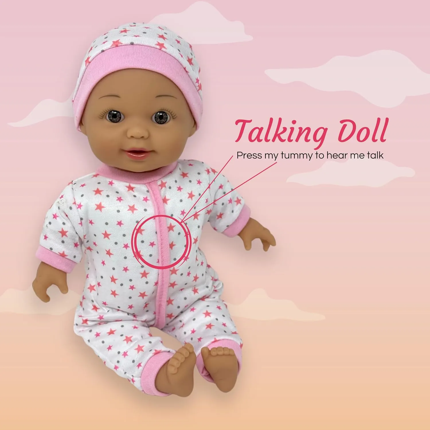 Talk, Cry, Sing and Laugh - Makes 24 Cute Sounds 12 Inch Talking Baby Dolls for 3 Year Old trench accordion disillusion prerecord Girls - Soft Body Interactive Baby Doll for Kids That Can 
