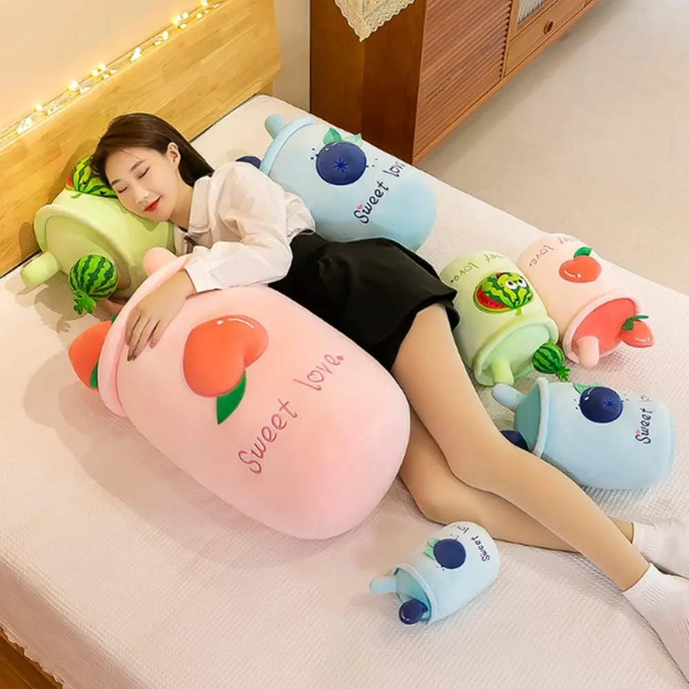 Tea Stuffed Animals Toy$for Kids Birthday$Valentine$Christmas. (Blue Blueberries) 22" Cute Stuffed Plush Bubble Tea Pillow$Pearl exposure stifle photograph wildcatter zoology Milk 