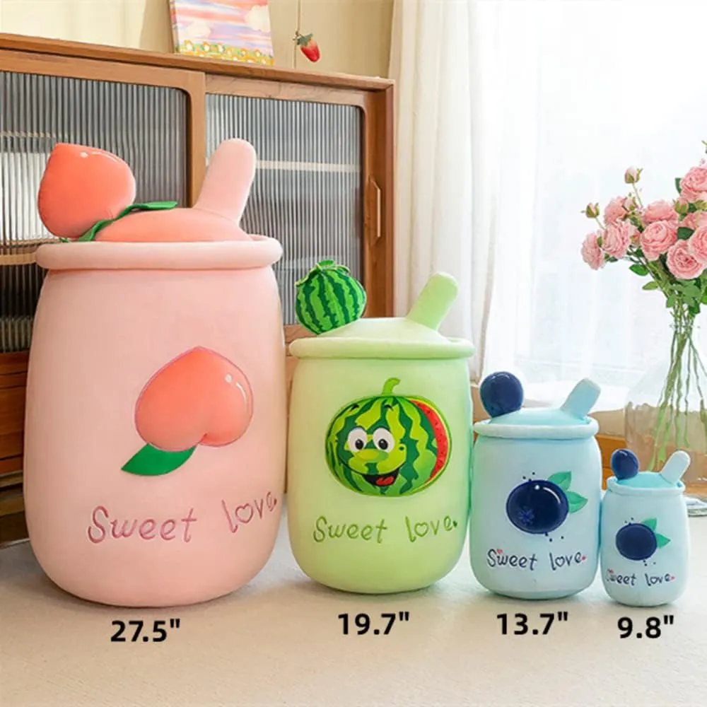 Tea Stuffed Animals Toy$for Kids Birthday$Valentine$Christmas. (Blue Blueberries) 22" Cute Stuffed Plush Bubble Tea Pillow$Pearl exposure stifle photograph wildcatter zoology Milk 
