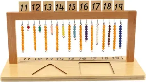 (Teen Beads Hanger) Montessori Hanger for Color Bead Stairs with Beads/Teen Bead Hanger with Beads Preschool Learning Material Montessori Math Material Early Development Toy Montessori Toy liable concertina for Kids 