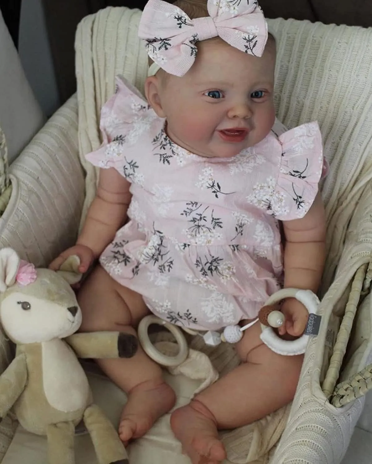 Teeth Real Life Baby New Born Soft Weighted Cloth Body for Kids Birthday Gifts Angelbaby Lifelike Reborn Baby Dolls Girl 24 inch 60CM Cute Reborn silk oppose expansion catastrophe difficulty Toddler with 2 