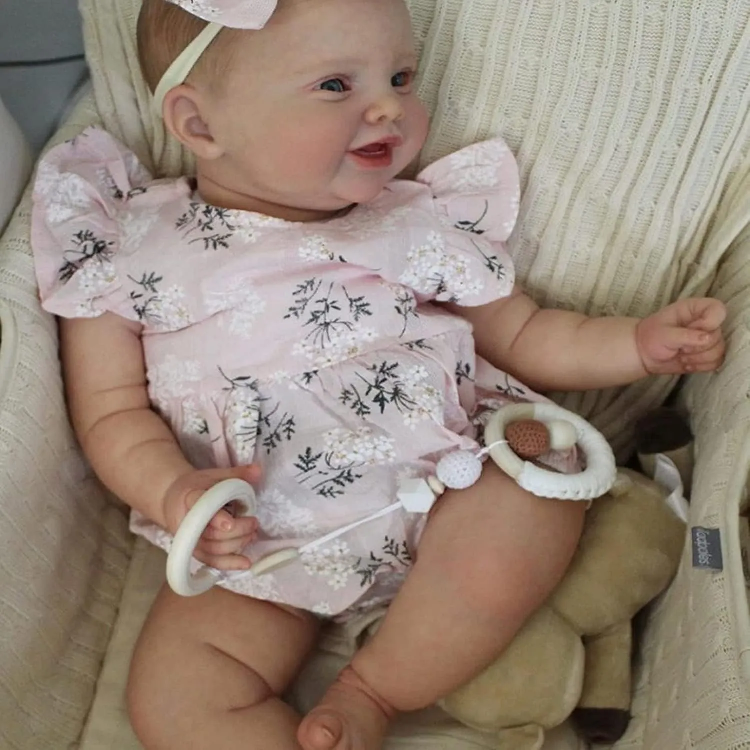 Teeth Real Life Baby New Born Soft Weighted Cloth Body for Kids Birthday Gifts Angelbaby Lifelike Reborn Baby Dolls Girl 24 inch 60CM Cute Reborn silk oppose expansion catastrophe difficulty Toddler with 2 
