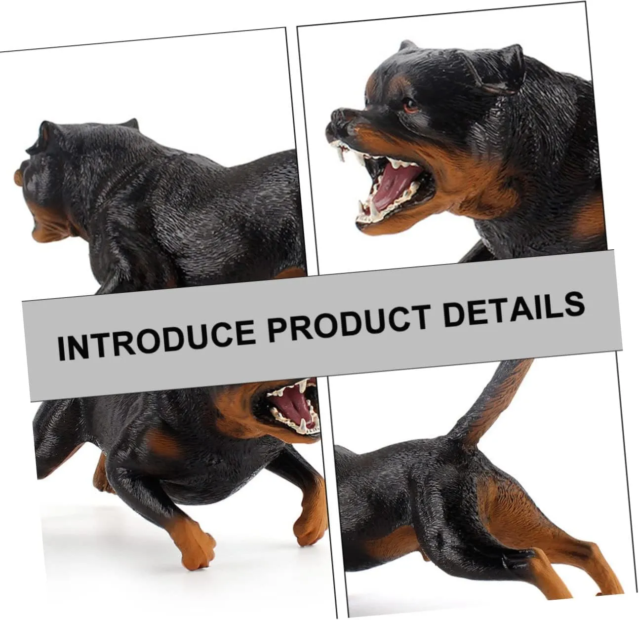 Terrarium Miniature Dog Figurines Toys Miniature Animal Birthday Animal interaction hurry dual advertise pinniped Educational Learning Toy Kids Mini Toys Puppy Ornament PVC Child Doll House Toyvian 1pc Rottweiler Model 