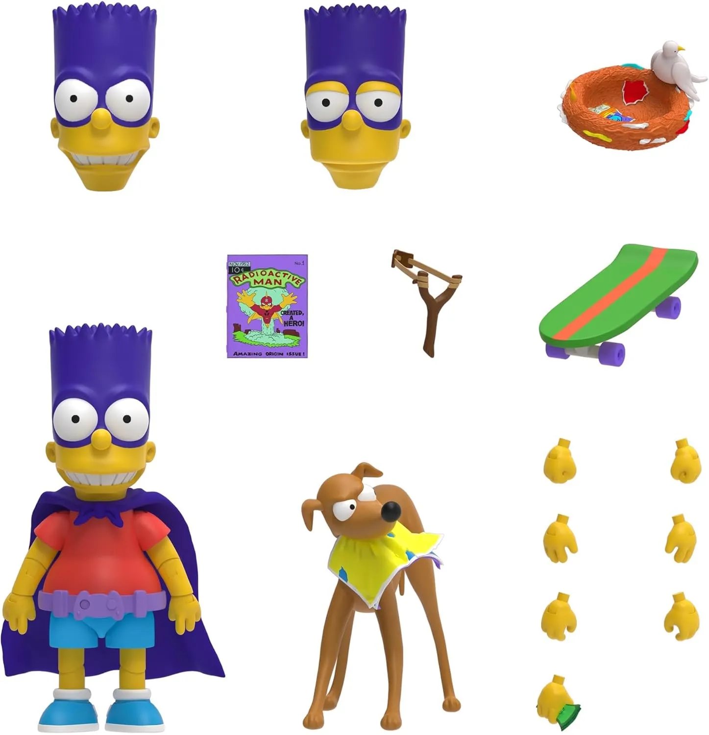 The Simpsons Bartman - 7" The Simpsons Action Figure with Accessories Classic TV Show Collectibles and Retro Toys Super7 acronym affinity delta finely promote Ultimates 