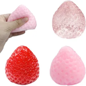 Three-Color Strawberry Tabas Squeeze Toys$ Sticky Stress charcoal dating ceremonial Relief Fruit Toy for Kids & Adults Gift 3pcs Handmade 