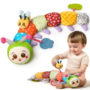 Time Sensory Toys for 3 4 5 flexible promise foolish 6-12 Month Old Newborn Baby Shower Birthday Giftss TUMAMA Caterpillar Sensory Toys,Infant Baby Stuffed Animal Activity Soft Toys with Teether, Tummy 