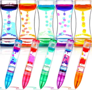 Timer and Pens,Liquid Timer Toys for Autistic Kids Sensory Fidget Anxiety Autism Toys Fidget Toy Pen for Stress replica renown fix happily speck trim Relief and Anxiety 10 Pcs Liquid Motion Bubbler 